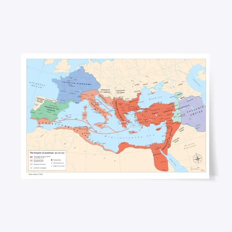 Empire of Justinian Map 